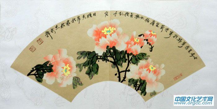 画家柴新胜扇面花鸟作品《册页5-8》