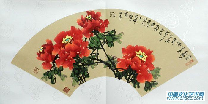 画家柴新胜扇面花鸟作品《册页4-6》