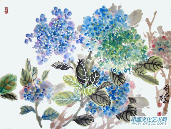 画家刘元红花鸟作品