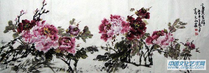 画家刘元红花鸟作品《富贵吉祥》
