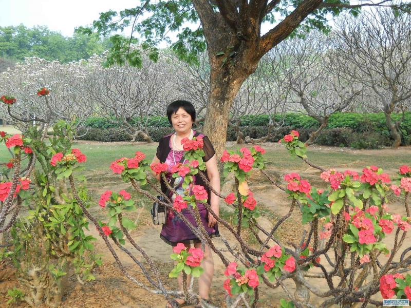 画家闫秀伶在西双版纳个人风采照