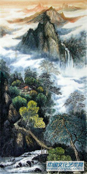 画家闫秀伶山水作品《时有幽花一树明》