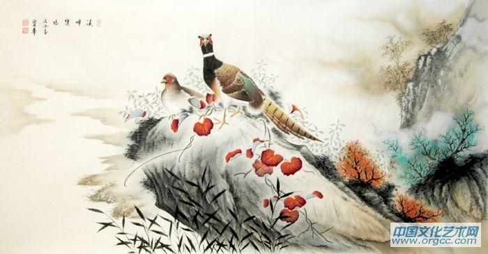 《溪畔双鸣》