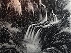 画家李颠焦墨山水作品