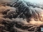 画家李颠焦墨山水作品