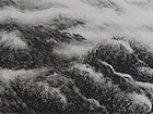 画家李颠焦墨山水作品
