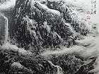画家李颠焦墨山水作品