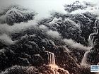 画家李颠焦墨山水作品