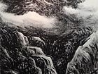画家李颠焦墨山水作品