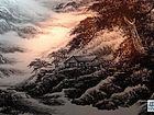 画家李颠焦墨山水作品