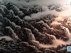 画家李颠焦墨山水作品