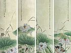 画家常丽霞工笔四条屏作品