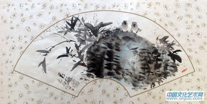 画家刘元红花鸟作品《墨趣图》