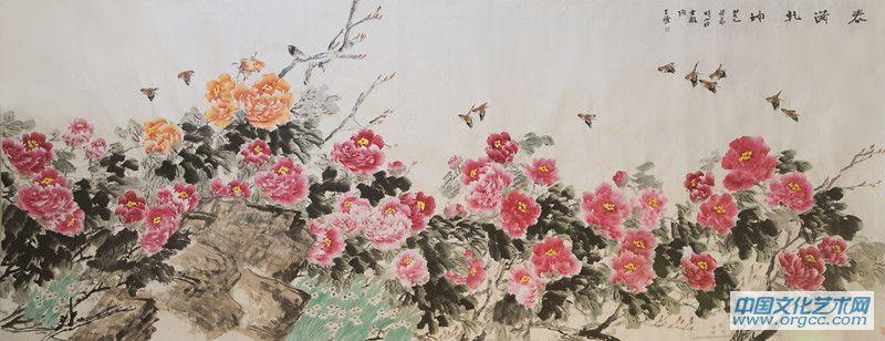 国画家王旗花鸟作品《春满乾坤》