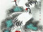 画家马志红花鸟作品《松鹤延年》