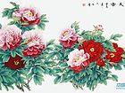 画家马志红花鸟作品《国色天香》
