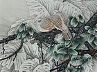 国画家康利民花鸟作品《双栖》