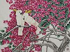 国画家康利民花鸟作品《鹦歌诵花红》