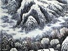 画家闫秀伶山水作品《雪山情趣图》