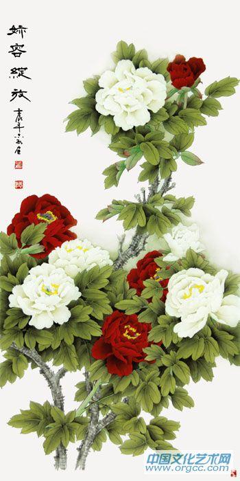 画家马志红花鸟作品《娇容绽放》