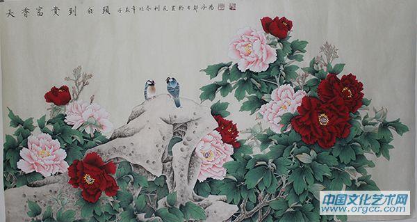 国画家康利民花鸟作品《富贵白头》