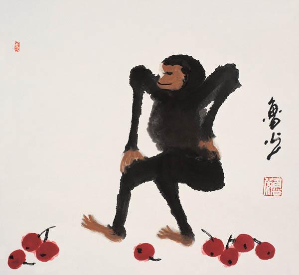 鲁光12生肖作品—申（猴）