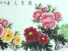 画家郝淑琳花鸟作品《国色天香》
