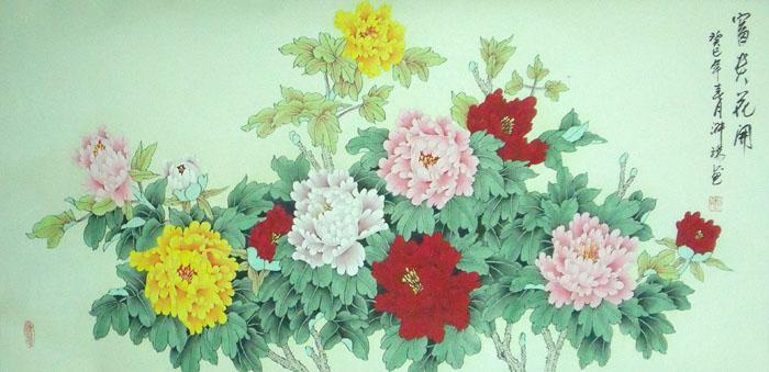 画家郝淑琳花鸟作品《富贵花开》