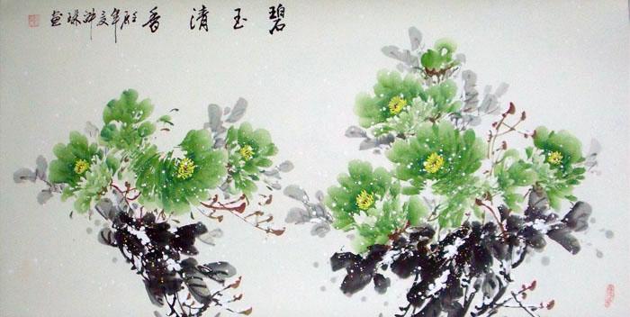 画家郝淑琳花鸟作品《碧玉清香》