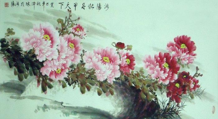 画家郝淑琳花鸟作品《洛阳牡丹甲天下》