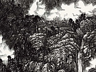 画家张国亮山水作品《寺庭紫烟》
