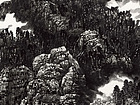 画家张国亮山水作品《泉韵梵音》