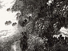 画家张国亮山水作品《古道柳影》