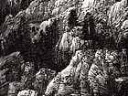 画家张国亮山水作品《龙门石窟写生系列之三十》