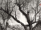 画家张国亮山水作品《龙门石窟写生系列之二十》
