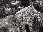 画家张国亮山水作品《龙门石窟写生系列之二十二》