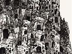画家张国亮山水作品《龙门石窟写生系列之九》