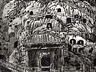 画家张国亮山水作品《龙门石窟写生系列之八》