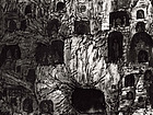 画家张国亮山水作品《龙门石窟写生系列之六》