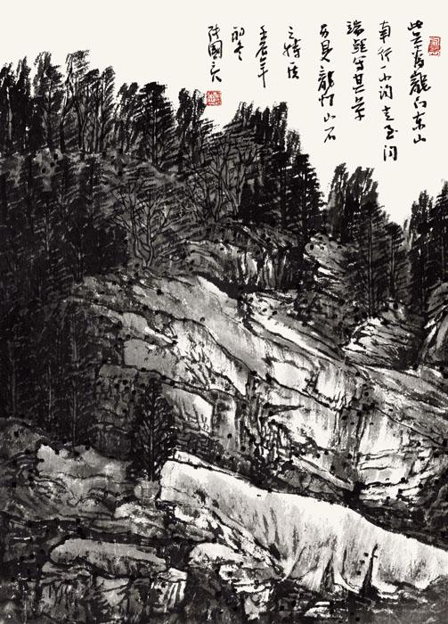 画家张国亮山水作品《龙门石窟写生系列之二十五》