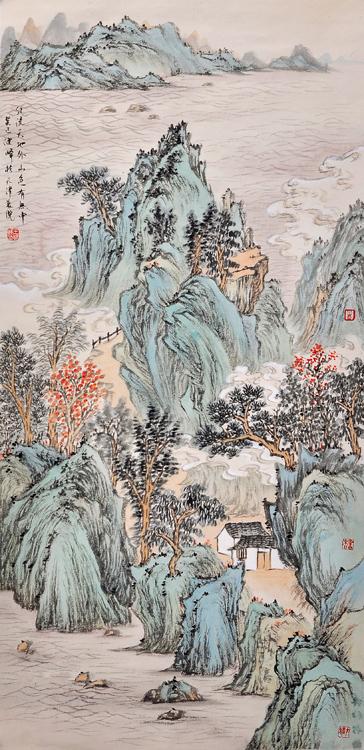 江流天地外 山色有无中
