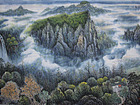 画家闫秀伶山水作品《雨没青山》