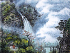 画家闫秀伶山水作品《金秋碧水》