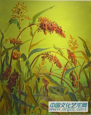 图文:柔情红高粱——刘铁飞油画展在今明美术馆开展